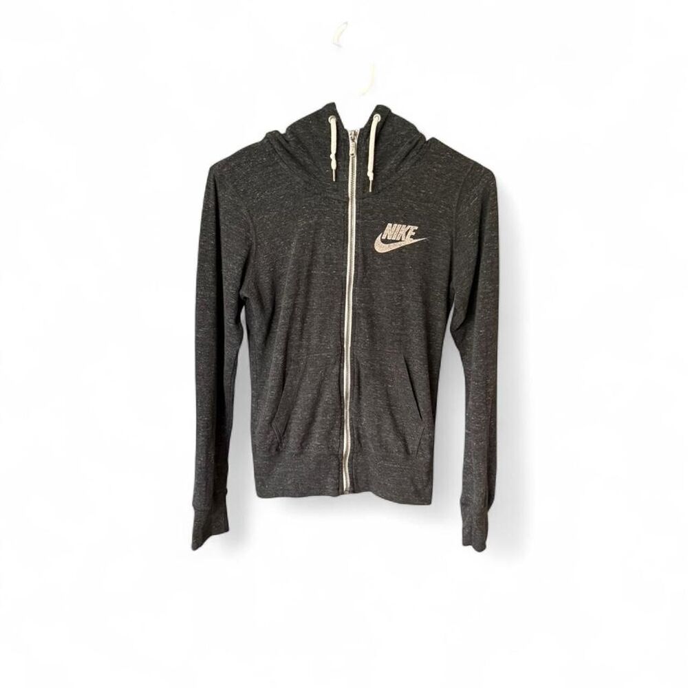 Nike Full Zip Hoodie XS Gray Lightweight Organic Cotton Athletic Women’s
